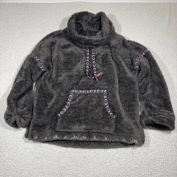 Sundance Mountain Loft Sherpa Fleece Pullover Jacket Women’s M Gray Oversized - Picture 1 of 6